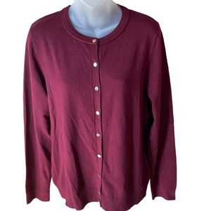 Calvin Klein Burgundy Cardigan Sweater